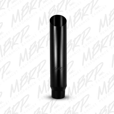 MBRP Exhaust 1 pc Stack 7" Angle Cut 36" Black Coated, 4" inlet B1715BLK