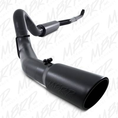 MBRP Exhaust 4" Down Pipe Back, Single Side, Off-Road (includes front pipe) Black Coated S6004BLK