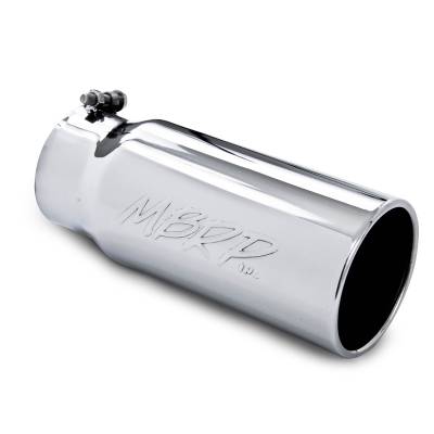 MBRP Exhaust Tip, 5" O.D.  Rolled Straight   4" inlet  12" length, T304 T5050.