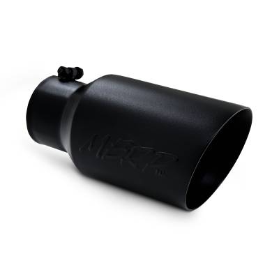 MBRP Exhaust Tip, 6" O.D. Dual Wall Angled  4" inlet  12" length - Black Coated T5072BLK.