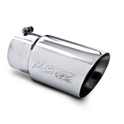 MBRP Exhaust Tip, 6" O.D. Dual Wall Angled  5" inlet  12" length, T304 T5074.