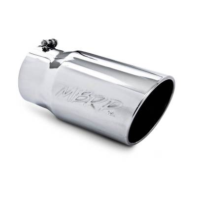 MBRP Exhaust Tip, 6" O.D. Angled Rolled End  5" inlet  12" length, T304 T5075.