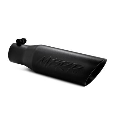MBRP Exhaust Tip, 3 1/2" O.D. Dual Wall Angled  2 1/2" inlet  12" length - Black Coated T5106BLK.