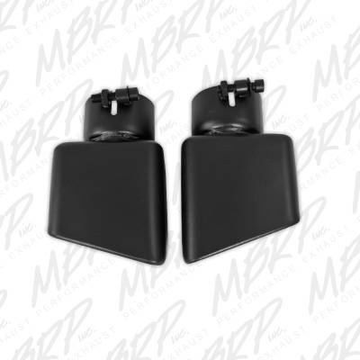 MBRP Exhaust Tip, 4 1/2"x 3", Rectangle, Angled Cut, 3" O.D. inlet, Driver Side, Blk T5119BLK.