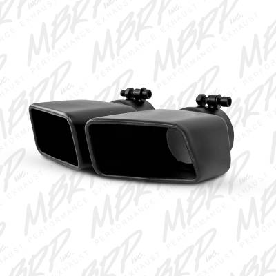 MBRP Exhaust Tip, Rectangle, Angled Cut, 3" O.D. inlet, Pass. Side, Blk T5120BLK.