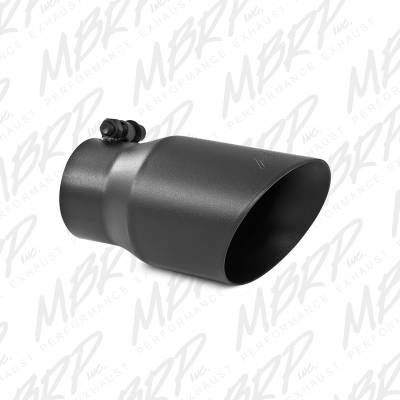 MBRP Exhaust Tip, 4" O.D., Dual Wall Angled, 3" inlet, 8" length, Black T5122BLK.