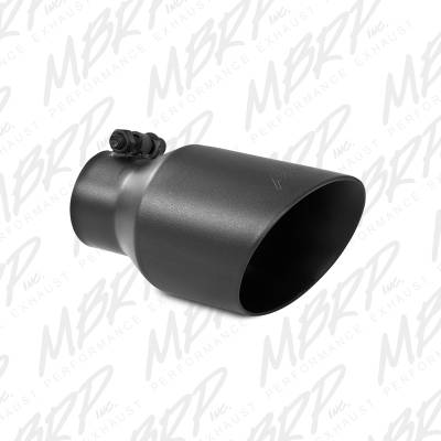 MBRP Exhaust Tip, 4" O.D., Dual Wall Angled, 2 1/2" inlet, 8" length, Black T5123BLK.
