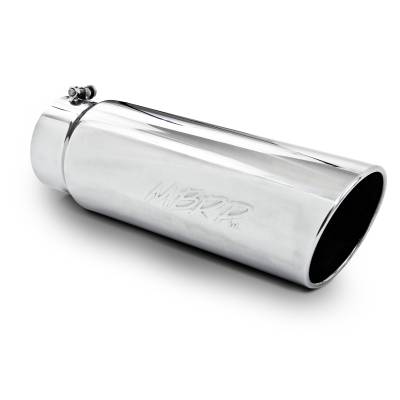 MBRP Exhaust Tip, 6" O.D., Angled Rolled End, 5" inlet 18" in length, T304 T5125.
