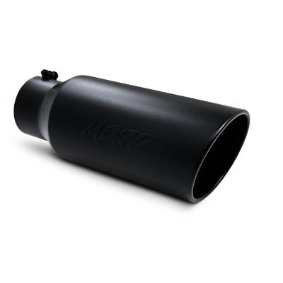 MBRP Exhaust Tip, 7" O.D., Rolled End, 5" inlet 18" in length, Black Coated T5127BLK.