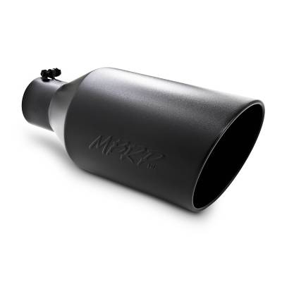 MBRP Exhaust Tip, 8" O.D., Rolled End, 4" inlet 18" in length, Black Coated T5128BLK.