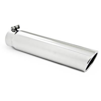 MBRP Exhaust 3.5" OD, 3" inlet, 16" in length, Angled Cut Rolled End, Clampless-no weld, T304 T5143.
