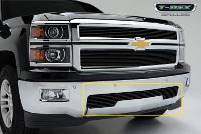 T-Rex 2014-2015 Silverado  BILLET ALUMINUM BLACK BUMPER 25117b