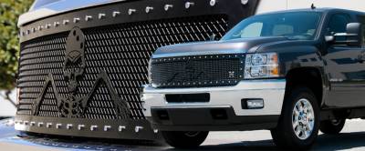 T-Rex 2007-2013 Silverado 1500  X-METAL STEEL FLAT BLACK Grille 7111116